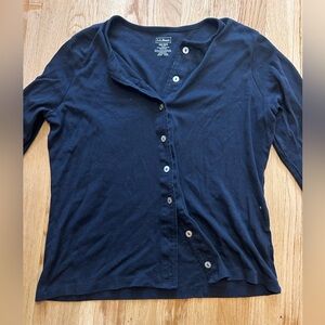 L.L. Bean Black vintage Button-Up Top